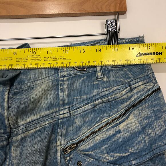 Free People The Cargo Utility Pant Jean Pockets Tie Oversize Fade Blue L - Picture 5 of 7